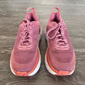 Hoka One One Womens Bondi 6 Rose Gold Running Shoes Size 8.5